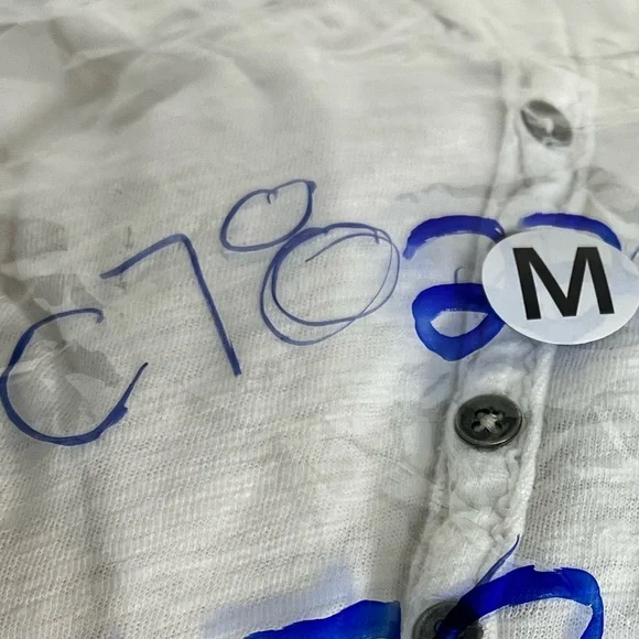 Free People Aster Henley Oversized Boho White Short Sleeved Top Medium - Picture 12 of 13